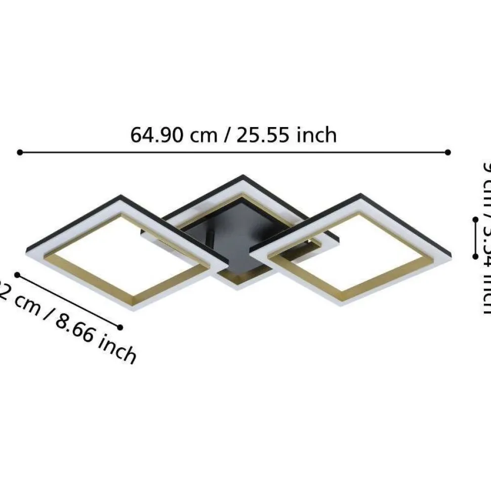 Kattovalaisin Eglo Calliera LED 59.5x31cm musta/messinki