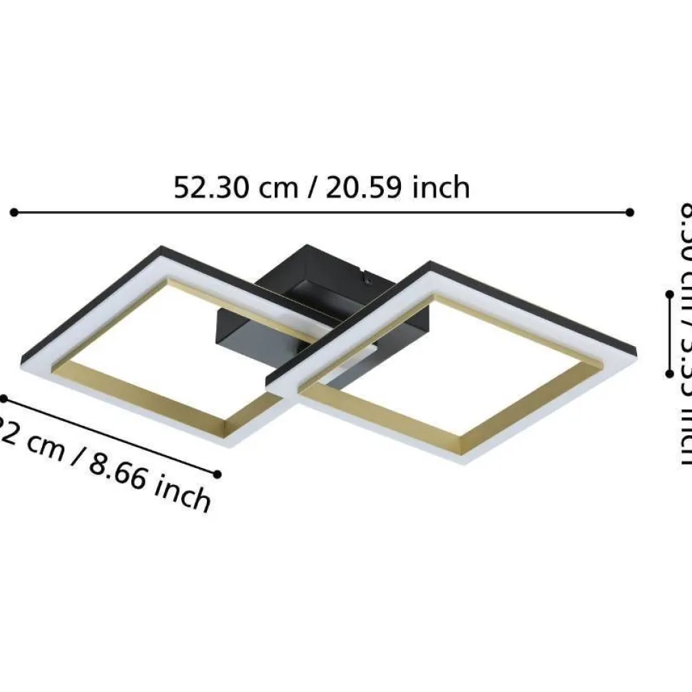 Kattovalaisin Eglo Calliera LED 52.5x31cm musta/messinki