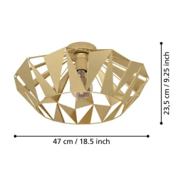 Kattovalaisin Eglo Carlton, Ø47cm, E27, 60W, IP20, kulta