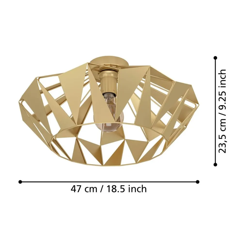 Kattovalaisin Eglo Carlton, Ø47cm, E27, 60W, IP20, kulta