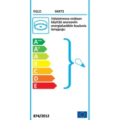 Kattovalaisin Eglo Durelo Ø160x195mm valkoinen 94973