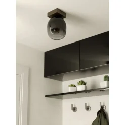 Kattovalaisin Eglo Filago, Ø14.5cm, E27, 40W, IP20, harmaa savulasi/puu