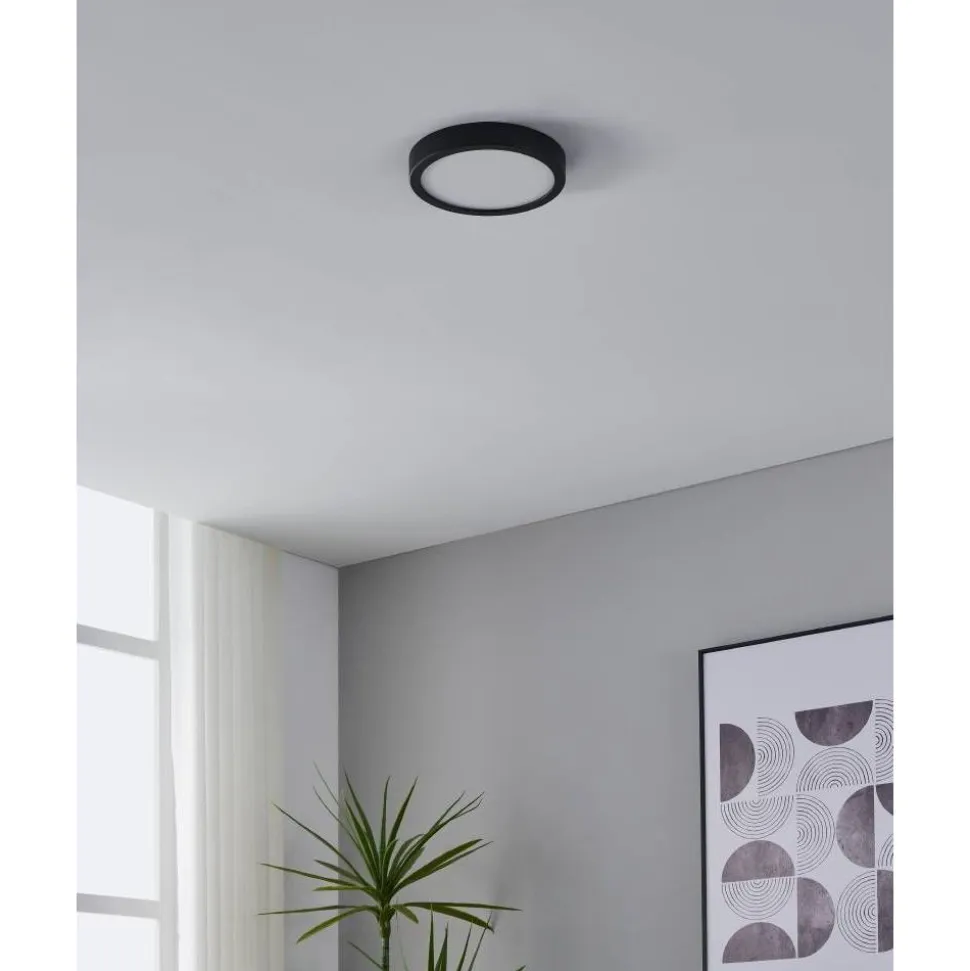 Kattovalaisin Eglo Fueva 5 LED CCT Ø21cm liiketunnistin musta