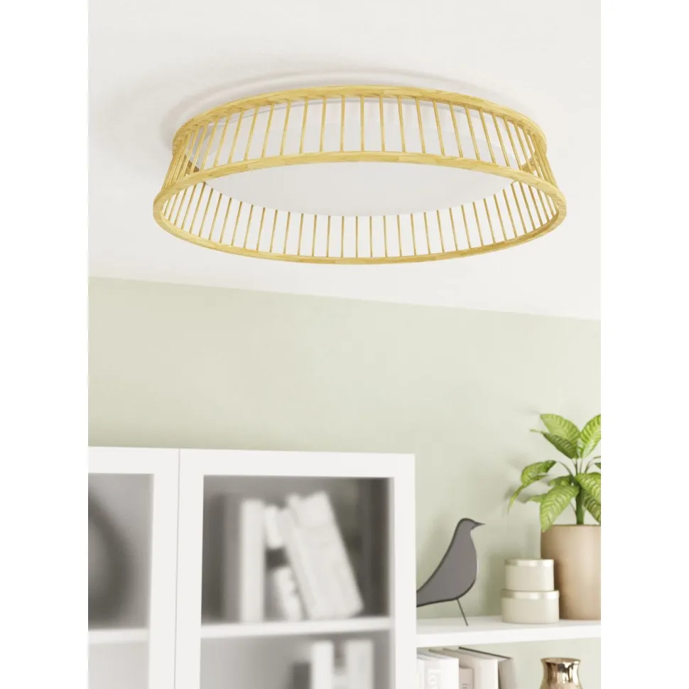 Kattovalaisin Eglo Luppineria, Ø45cm, LED, 20W, IP20, bambu