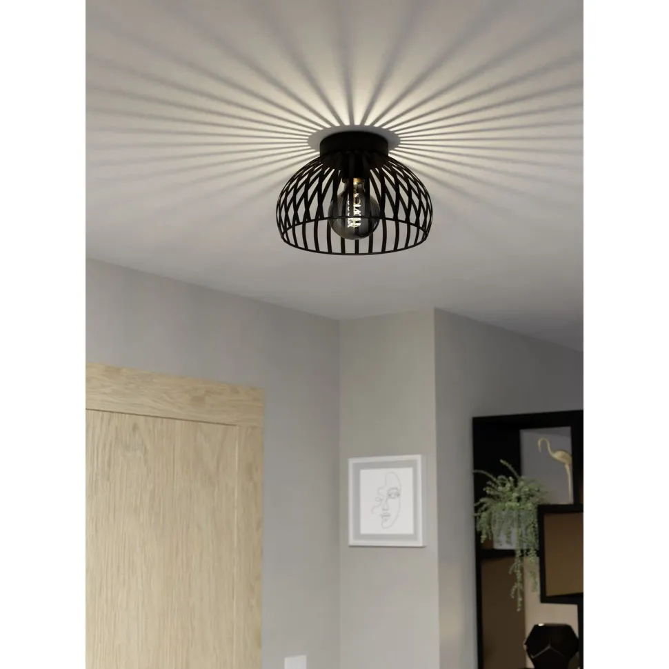 Kattovalaisin Eglo Mogano 3, Ø28cm, E27, 40W, IP20, musta
