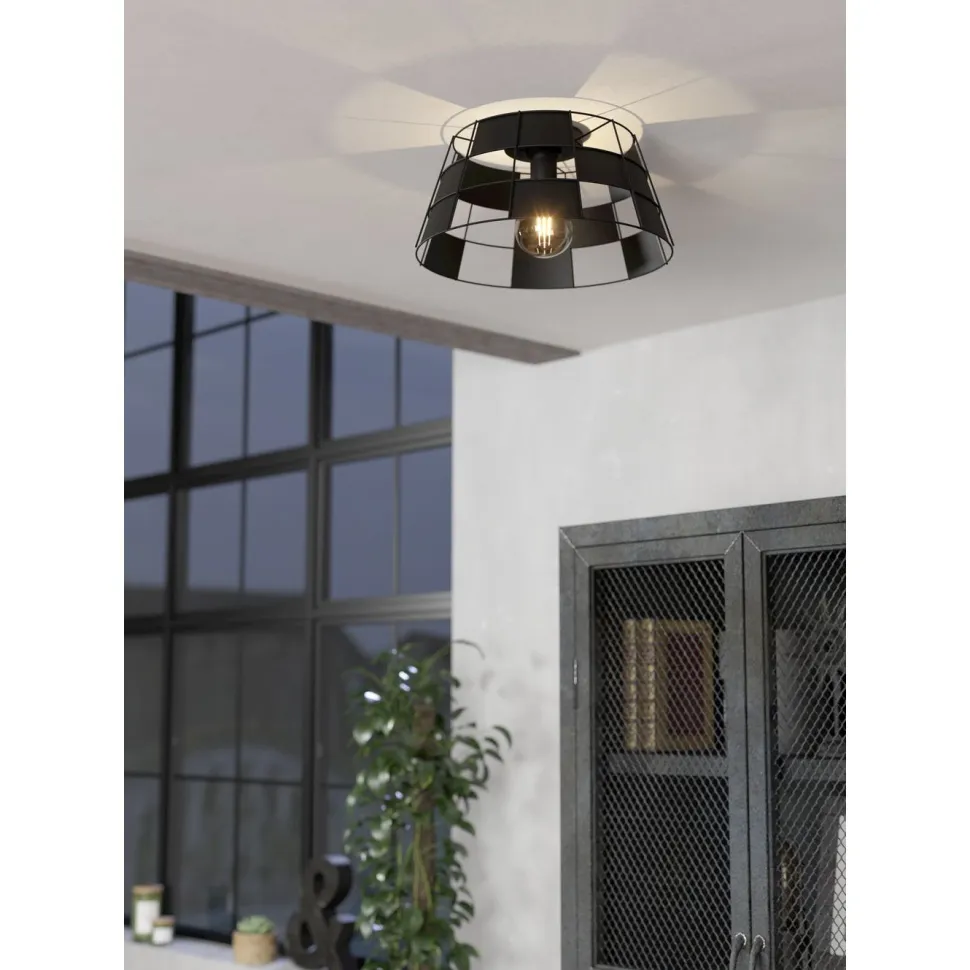 Kattovalaisin Eglo Pontefract, E27, 40W, IP20, musta