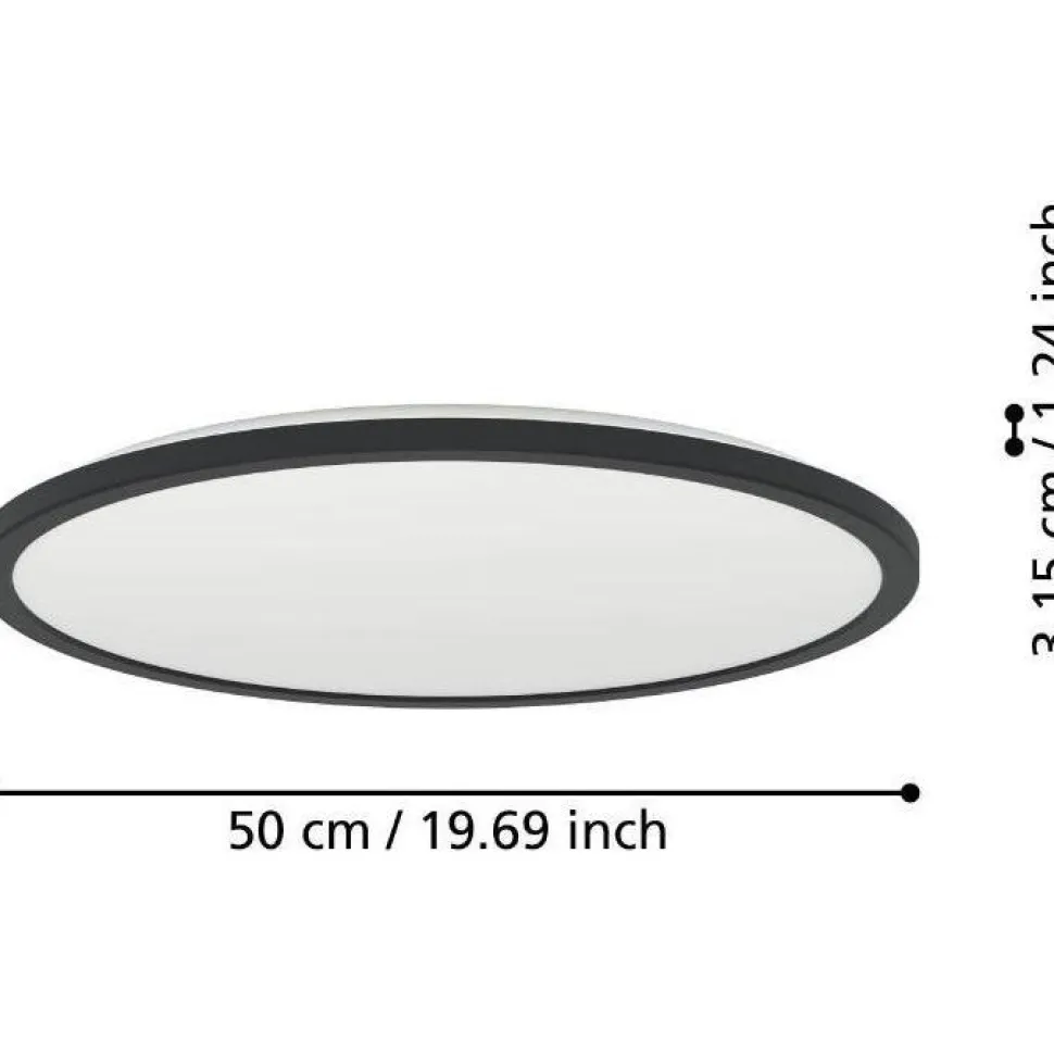 Kattovalaisin Eglo Rovito-R LED CCT Ø39cm IP44 musta