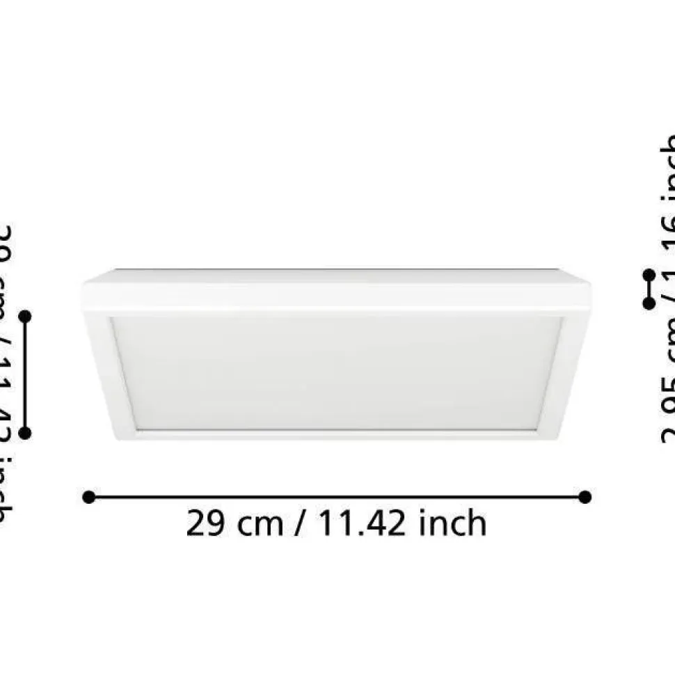 Kattovalaisin Eglo Rovito-z LED RGB CCT 29x29cm IP44 musta