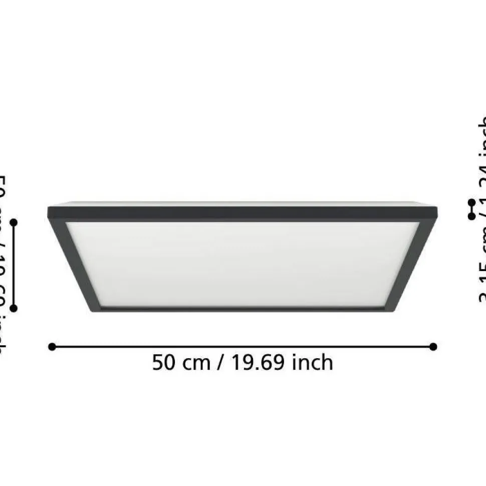 Kattovalaisin Eglo Rovito-z LED RGB CCT 29x29cm IP44 musta