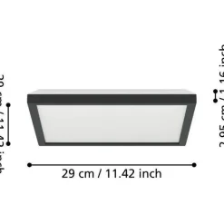Kattovalaisin Eglo Rovito-z LED RGB CCT 29x29cm IP44 musta