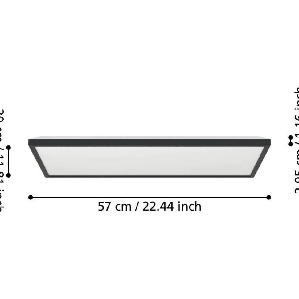 Kattovalaisin Eglo Rovito-z LED RGB CCT 29x29cm IP44 musta