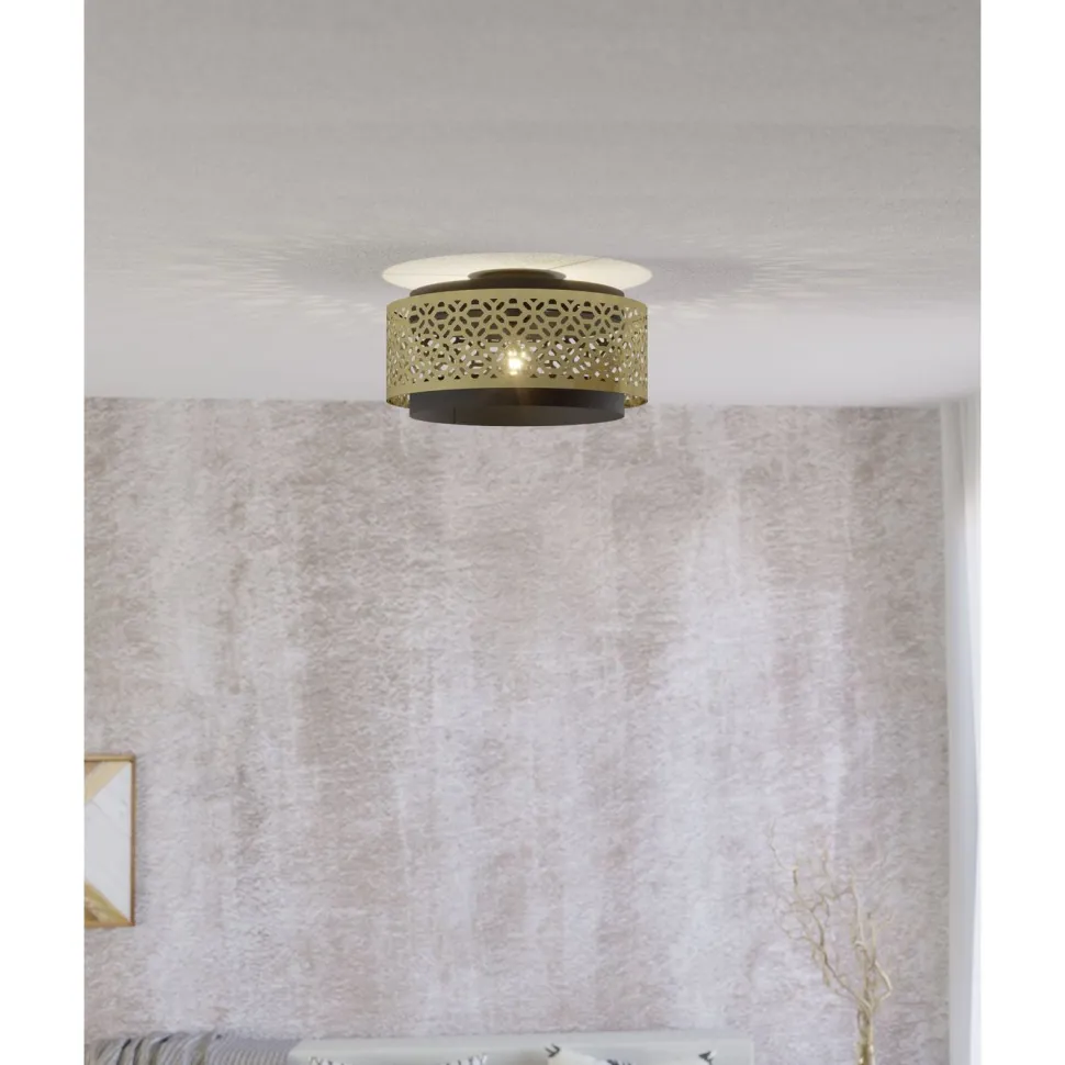 Kattovalaisin Eglo Sandbach, Ø42cm, E27, 40W, IP20, messinki/musta