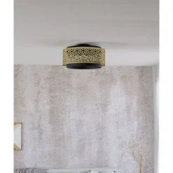 Kattovalaisin Eglo Sandbach, Ø42cm, E27, 40W, IP20, messinki/musta