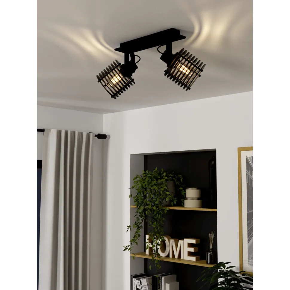 Kattovalaisin Eglo Segovia, 2xE27, 40W, IP20, musta