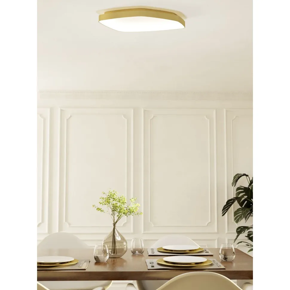 Kattovalaisin Eglo Vallerosa, 58x33.5cm, LED, 25.2W, IP20, messinki/valkoinen