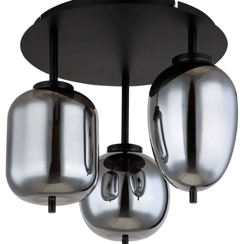 Kattovalaisin Globo Blacky Ø46cm, 3-osainen, musta/savu