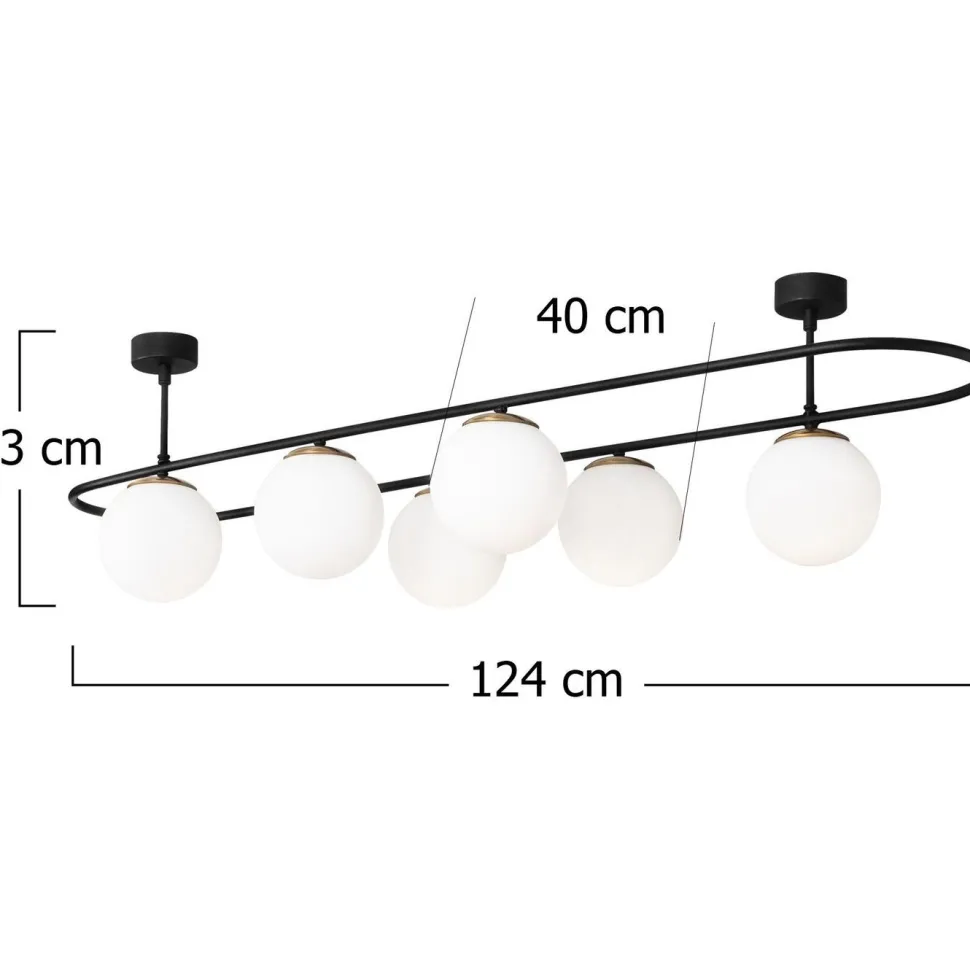 Kattovalaisin Linento Lighting Abakus 6-osainen musta