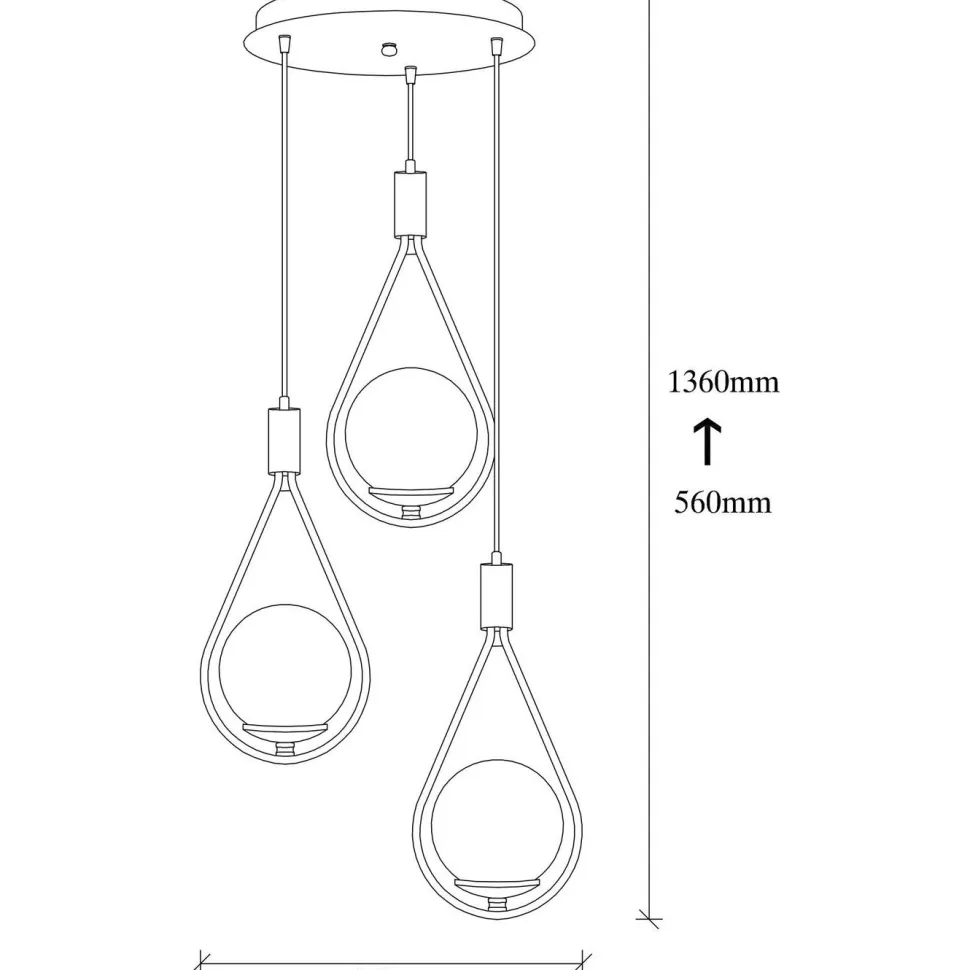 Kattovalaisin Linento Lighting Corcoran 3-osainen musta