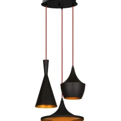 Kattovalaisin Linento Lighting Elmas 3-osainen pyöreä musta