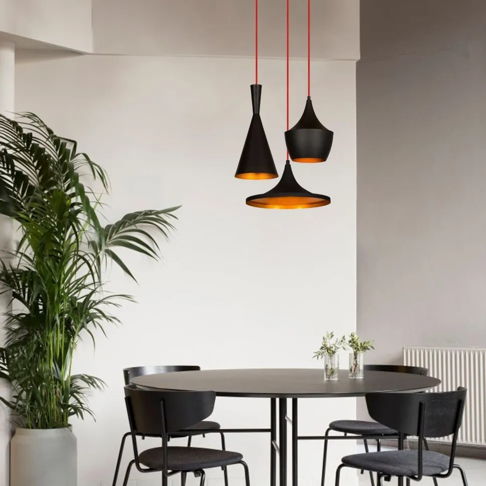 Kattovalaisin Linento Lighting Elmas 3-osainen pyöreä musta
