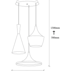 Kattovalaisin Linento Lighting Elmas 3-osainen pyöreä musta