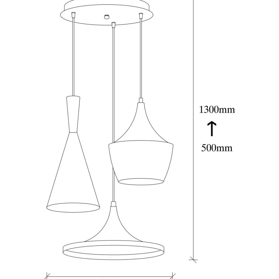Kattovalaisin Linento Lighting Elmas 3-osainen pyöreä musta