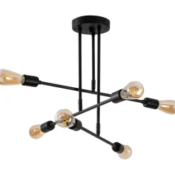 Kattovalaisin Linento Lighting Flower 75x75 cm 6-osainen musta