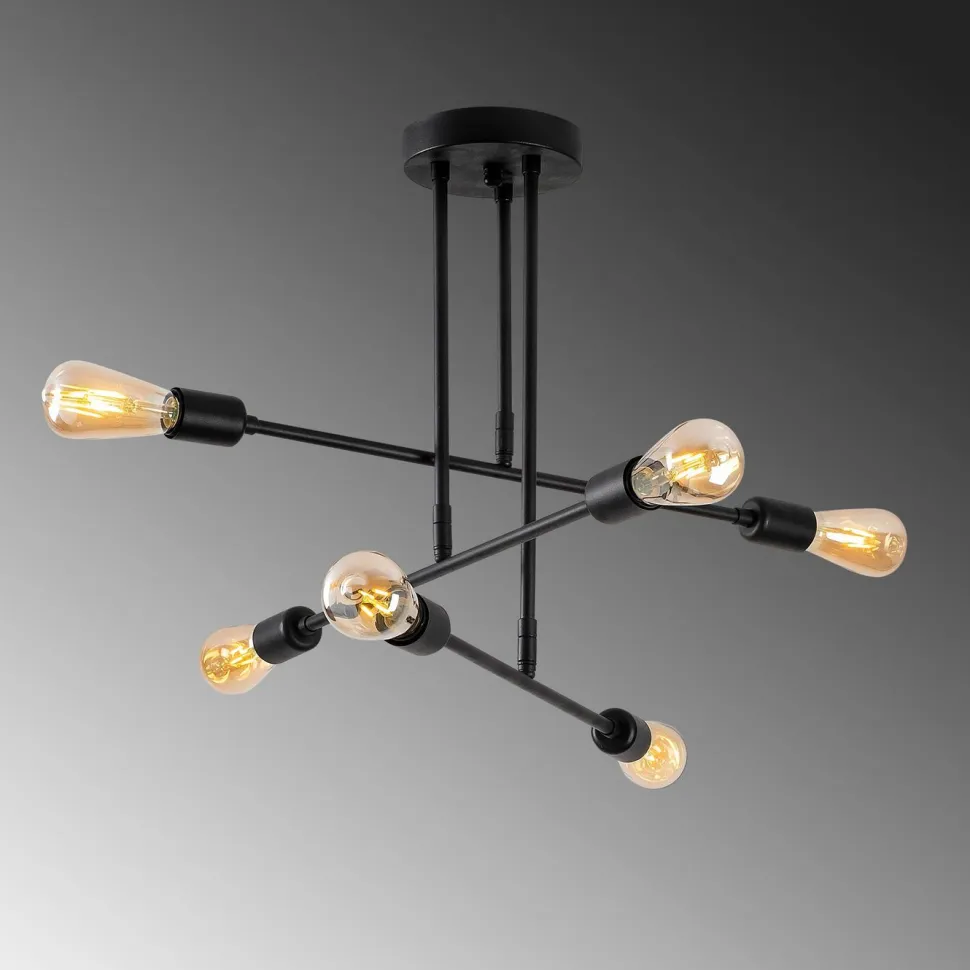 Kattovalaisin Linento Lighting Flower 75x75 cm 6-osainen musta