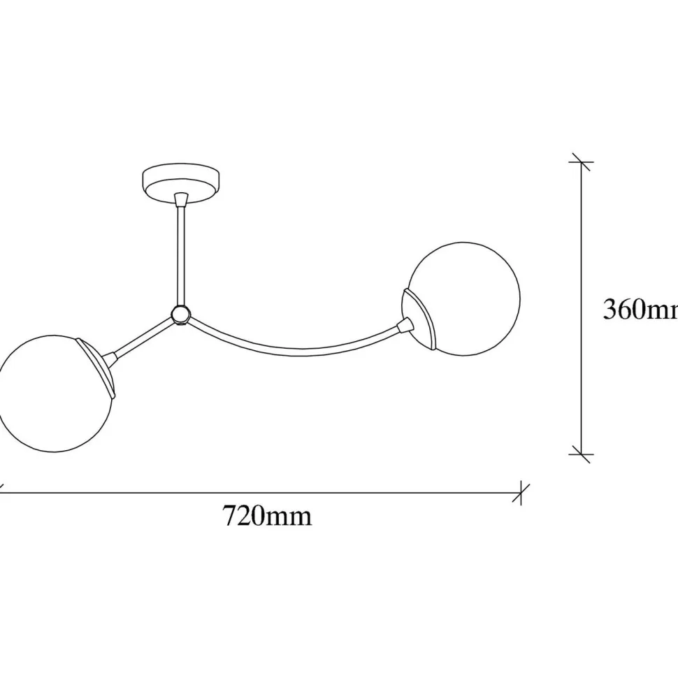 Kattovalaisin Linento Lighting Kromozom 72 cm 2-osainen musta