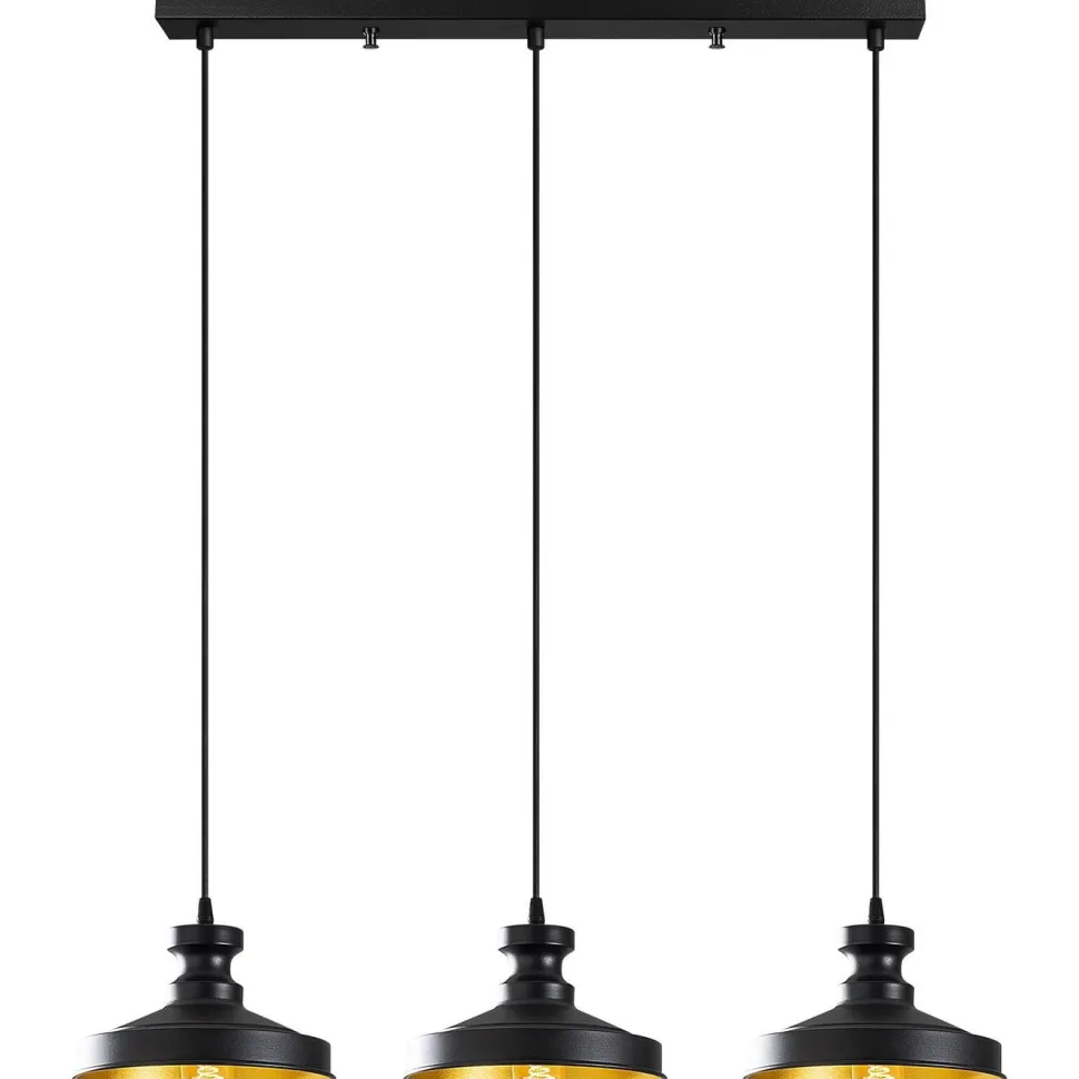 Kattovalaisin Linento Lighting Quincy 3-osainen musta/kulta