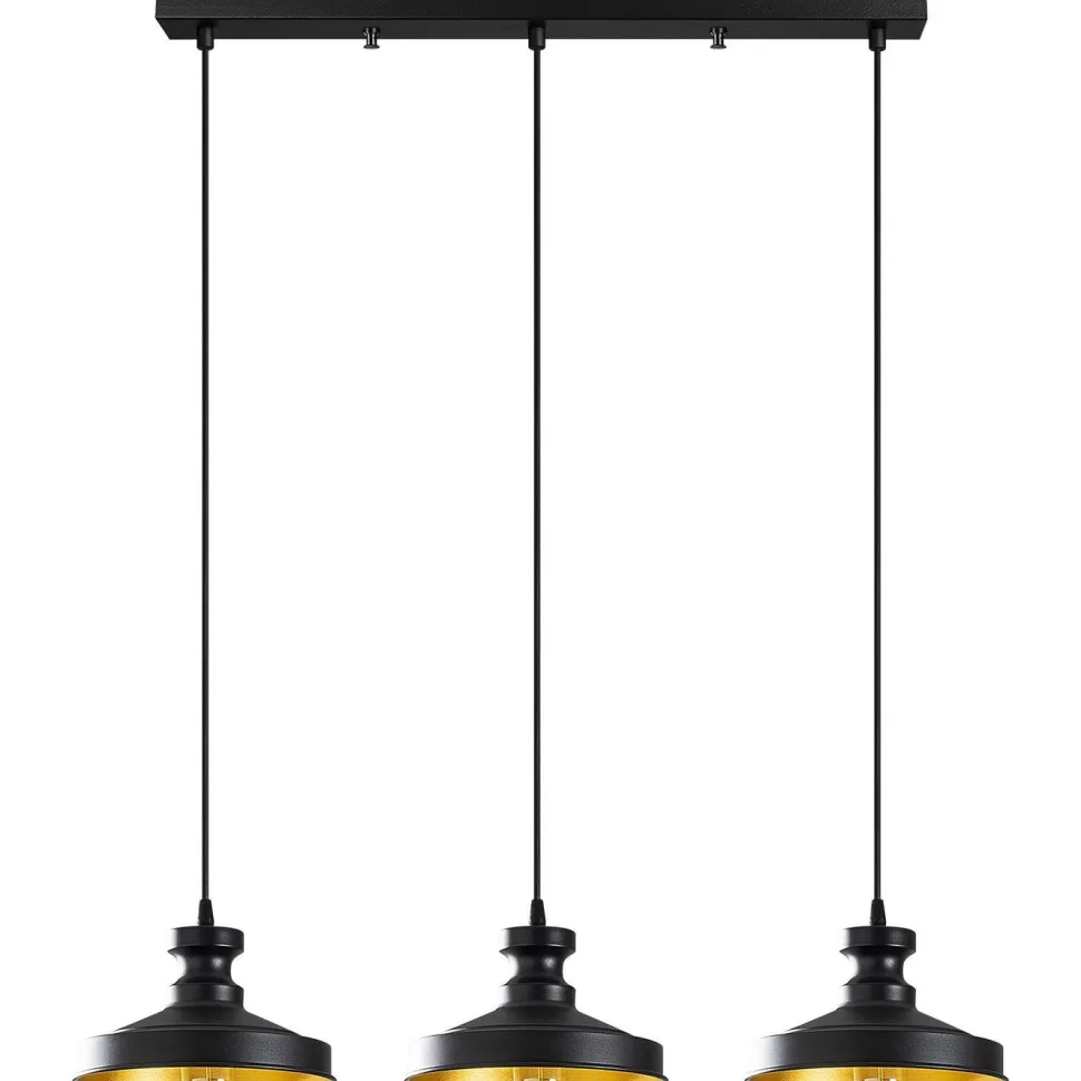 Kattovalaisin Linento Lighting Quincy 3-osainen musta/kulta