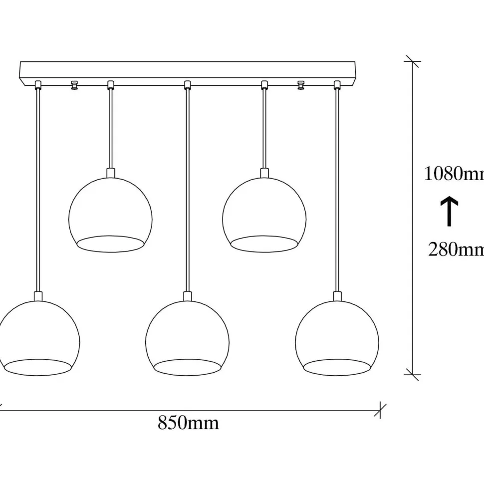 Kattovalaisin Linento Lighting Sivani 5-osainen pronssi