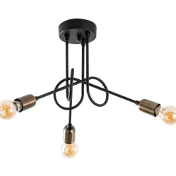 Kattovalaisin Linento Lighting Viraj 3-osainen musta/pronssi