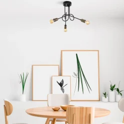 Kattovalaisin Linento Lighting Viraj 3-osainen musta/pronssi