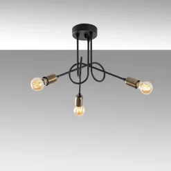 Kattovalaisin Linento Lighting Viraj 3-osainen musta/pronssi