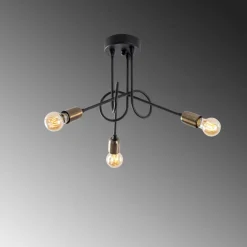 Kattovalaisin Linento Lighting Viraj 3-osainen musta/pronssi