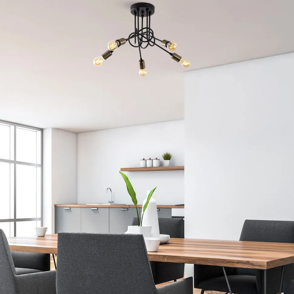Kattovalaisin Linento Lighting Viraj 5-osainen musta/pronssi