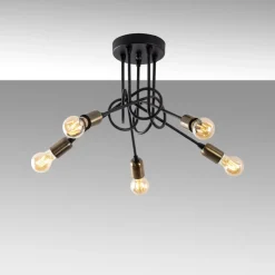 Kattovalaisin Linento Lighting Viraj 5-osainen musta/pronssi
