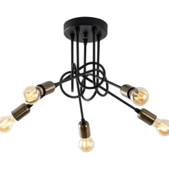 Kattovalaisin Linento Lighting Viraj 5-osainen musta/pronssi