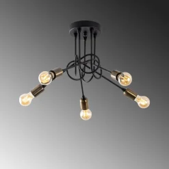 Kattovalaisin Linento Lighting Viraj 5-osainen musta/pronssi