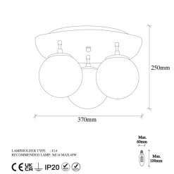 Kattovalaisin Linento Lighting Well 11710, 37x44x25cm, kulta