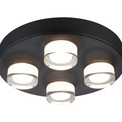 Kattovalaisin Paulmann Kame, Ø25cm, IP44, 3000K, 4x2000lm, 230V, 4x4.2W, signaalimusta