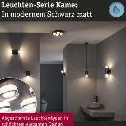 Kattovalaisin Paulmann Kame, Ø25cm, IP44, 3000K, 4x2000lm, 230V, 4x4.2W, signaalimusta