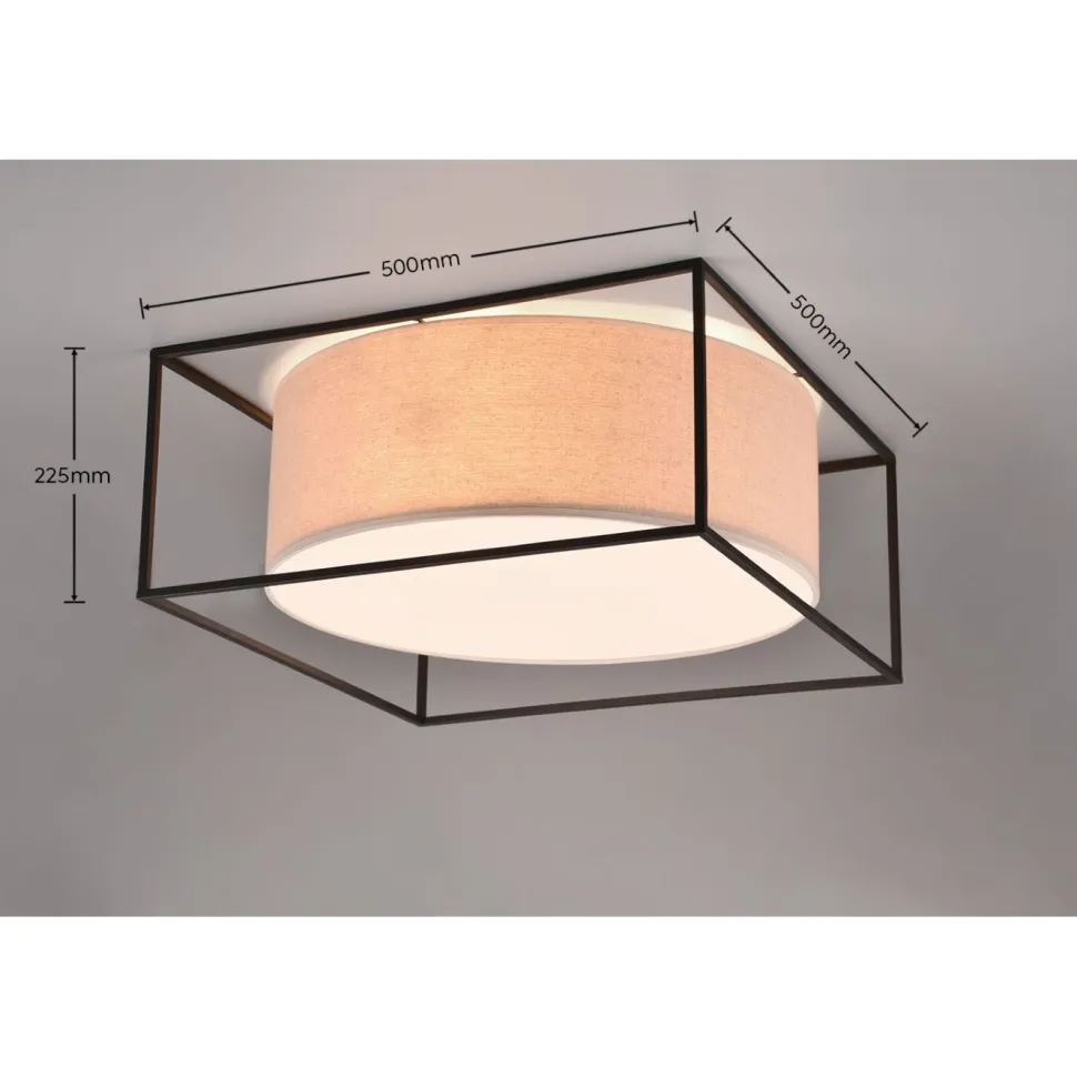 Kattovalaisin Trio Ross, 50x50cm, E27, beige