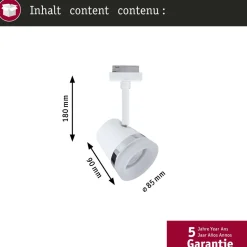 Kiskospotti Paulmann URail Cone GU10 max. 10W himmennettävä valkoinen