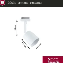 Kiskospotti Paulmann URail Cover GU10 max. 10W himmennettävä valkoinen