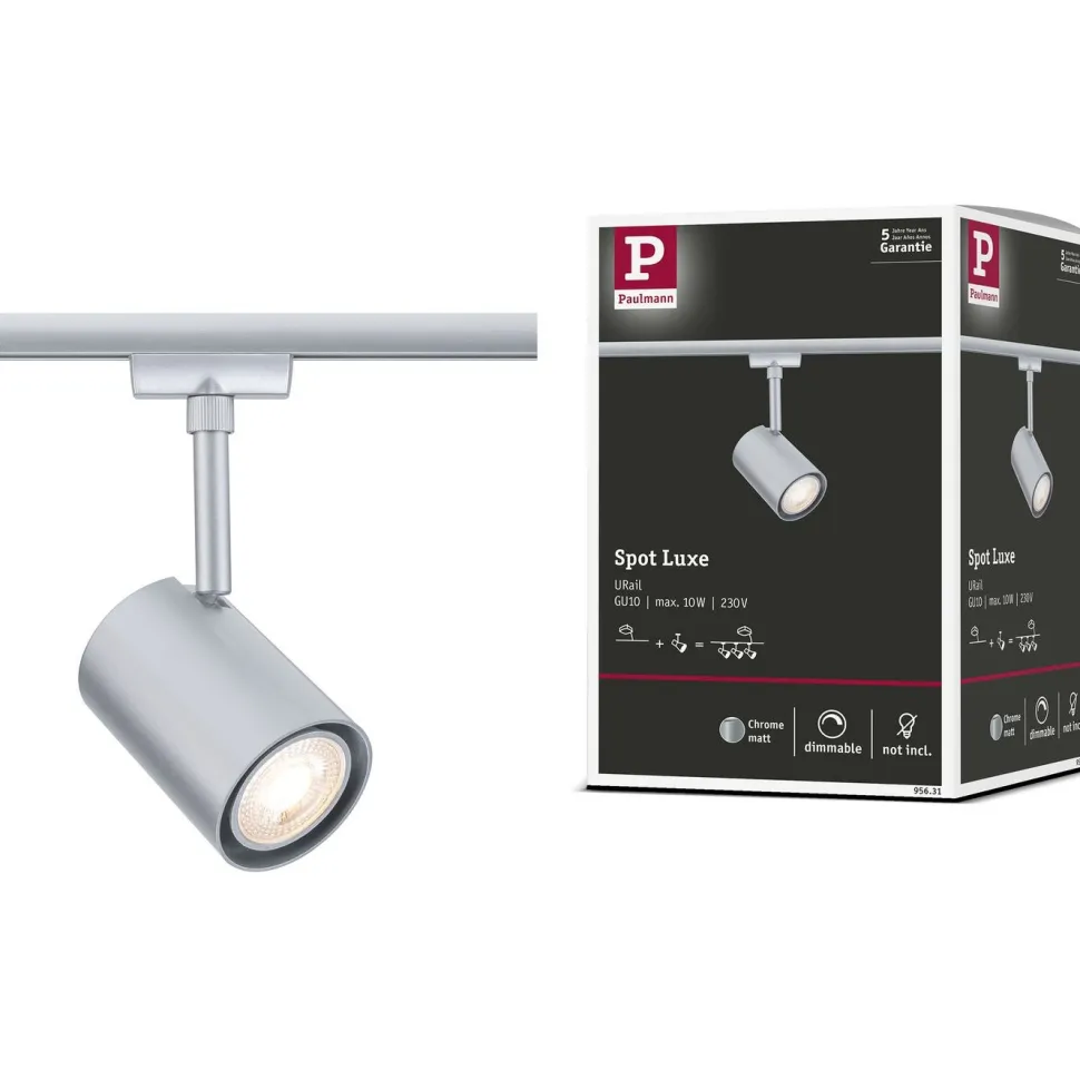 Kiskospotti Paulmann URail Luxe GU10 max. 10W himmennettävä mattamusta