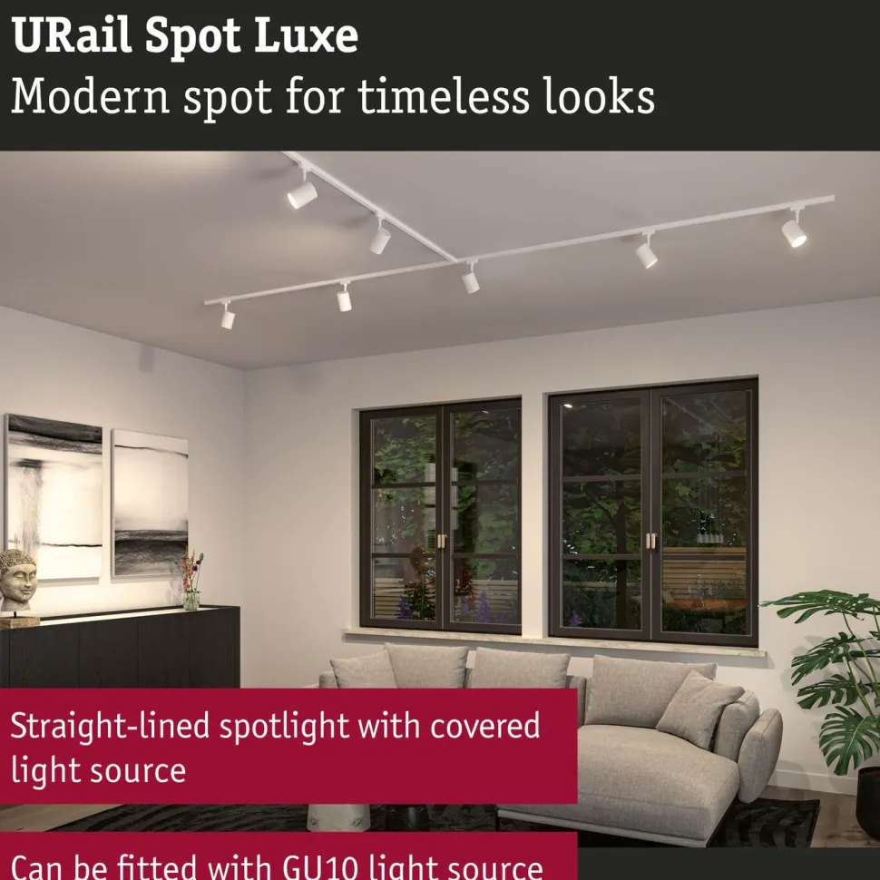 Kiskospotti Paulmann URail Luxe GU10 max. 10W himmennettävä mattamusta