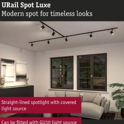 Kiskospotti Paulmann URail Luxe GU10 max. 10W himmennettävä mattamusta