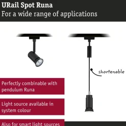 Kiskospotti Paulmann URail Runa GU10 max. 10W himmennettävä mattakromi